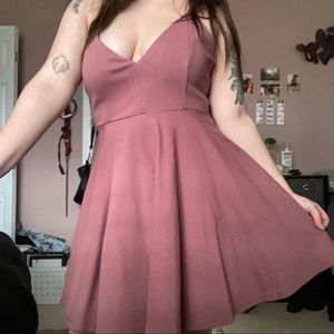 Pink strappy skater dress